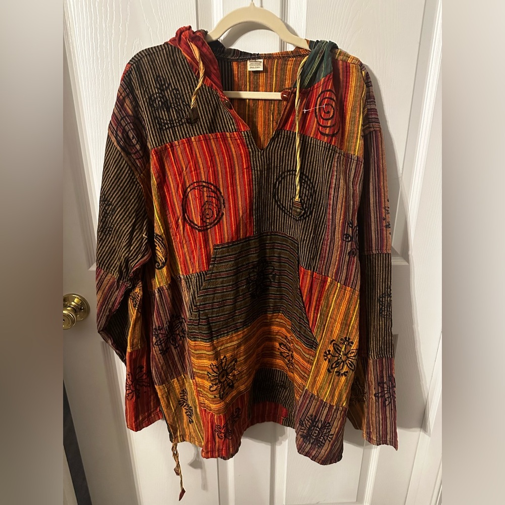 Multicolor Patchwork Hoodie by Siddhartha - size 2XL/3XL NWOT